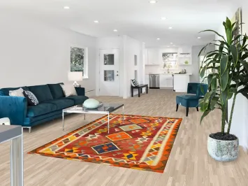 Vegetable Dye Kilim Qashqai Persian Area Rug 5x8