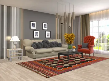 Vegetable Dye Kilim Qashqai Persian Area Rug 5x10