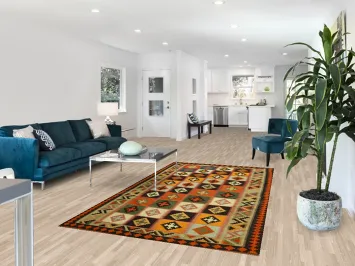 Vegetable Dye Kilim Qashqai Persian Area Rug 5x9