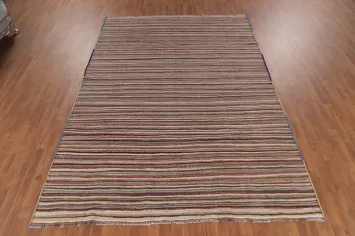 Vegetable Dye Striped Kilim Persian Area Rug 7x10