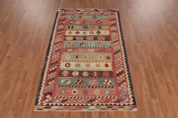 Vegetable Dye Kilim Qashqai Persian Rug 4x7