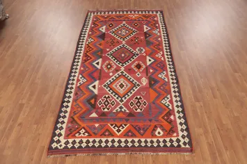 Vegetable Dye Kilim Qashqai Persian Area Rug 5x10