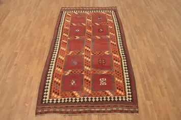 Vegetable Dye Kilim Qashqai Persian Area Rug 5x9