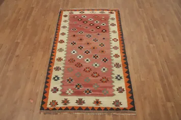 Vegetable Dye Kilim Qashqai Persian Rug 4x7