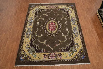 Victorian Style Green Aubusson Turkish Area Rug 10x13