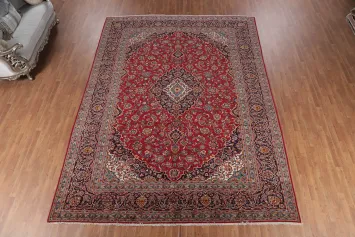 Vegetable Dye Red Kashan Persian Area Rug 10x13