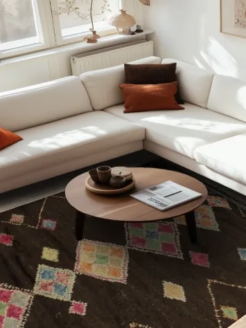 Bohemian Charm Geometric Diamond Moroccan Area Rug 7x10