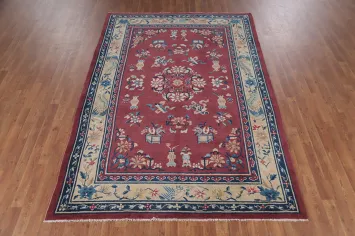 Vegetable Dye Art Deco Chinese Area Rug 6x9