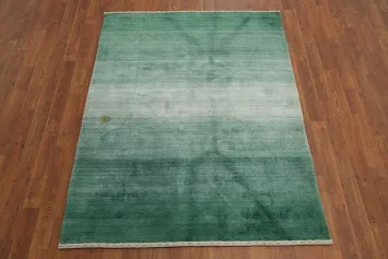 Green Wool Gabbeh Indian Rug 4x6
