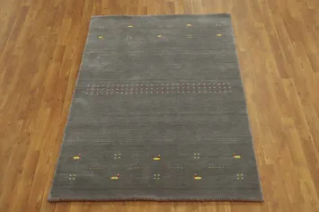 Tribal Gray Gabbeh Oriental Accent Rug 4x6