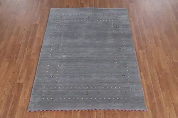 Handmade Gray Gabbeh Oriental Accent Rug 4x6