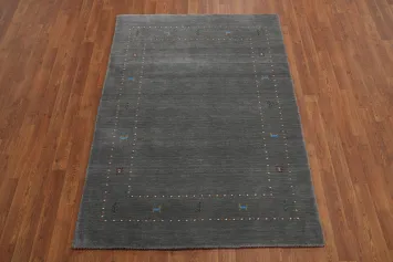 Gray Wool Gabbeh Oriental Accent Rug 4x6