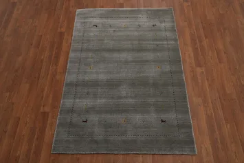 Tribal Gray Gabbeh Oriental Accent Rug 4x6