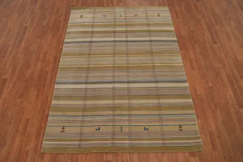 Handmade Wool Gabbeh Oriental Area Rug 5x8