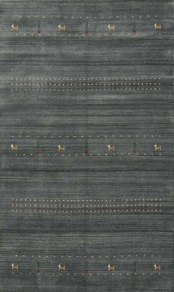 Little Animals Design Gabbeh Oriental Area Rug 5x8