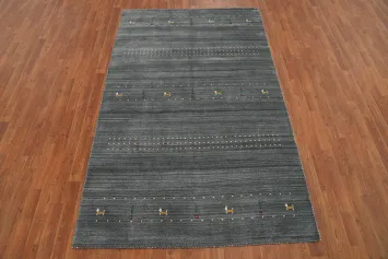 Tribal Gray Gabbeh Oriental Area Rug 5x8