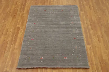 Gray Tribal Gabbeh Oriental Rug 4x6