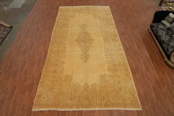 Vegetable Dye Gold Kerman Persian Large Rug 9x19
