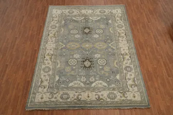 Handmade Gray Oushak Indian Area Rug 9x12