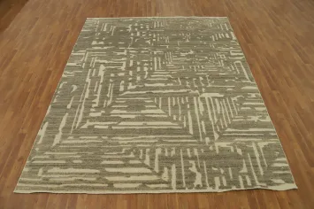 Handmade Wool Abstract Indian Area Rug 8x10