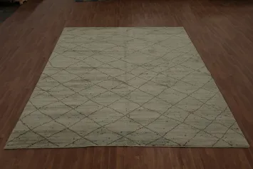 Trellis Wool Moroccan Indian Area Rug 9x12