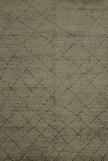 Neutral Tone Moroccan Area Rug 8x10 with Intricate Lattice Details