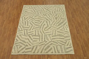 Modern Wool Abstract Indian Area Rug 8x10