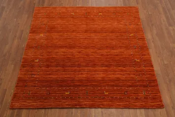 Tribal Wool Gabbeh Indian Square Area Rug 6x6