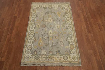 Earth Tone Wool Oushak Indian Rug 3x5