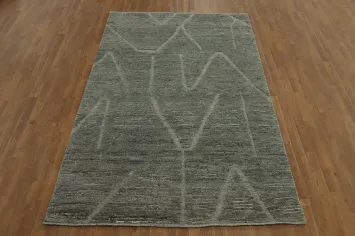 Handmade Wool Abstract Indian Area Rug 6x9