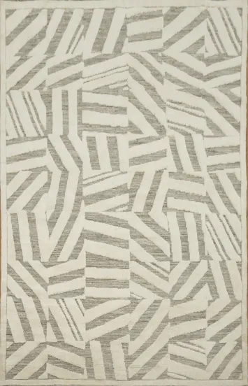 Handmade Wool Abstract Indian Area Rug 5x8