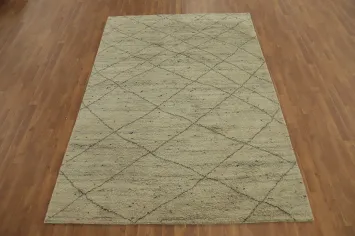 All-Over Trellis Wool Moroccan Area Rug 6x9