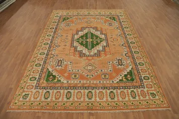 Handmade Geometric Kazak Indian Area Rug 9x12