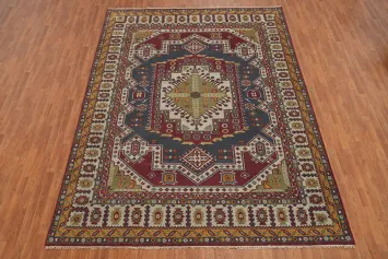 Geometric Wool Kazak Indian Area Rug 9x12