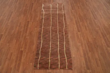 Contemporary Wool Gabbeh Oriental Runner Rug 3x8