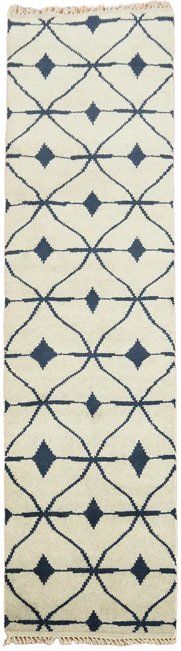 Stylish Blue and White Runner for a Chic and Cozy Look 3'x8'