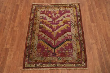 Antique Vegetable Dye Handmade Oushak Turkish Rug 3x4