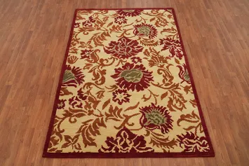 All-Over Floral Indian Area Rug 5x8