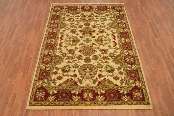 Handmade Wool Floral Indian Area Rug 6x8