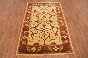 Handmade Floral Indian Area Rug 6x9