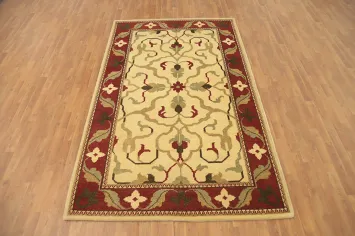 Handmade Floral Indian Area Rug 6x9