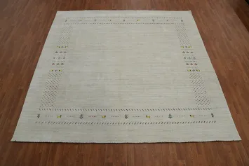 Tribal Wool Gabbeh Indian Square Area Rug 9x9