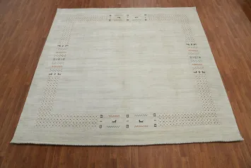 Tribal Wool Gabbeh Square Area Rug 9x9