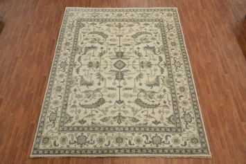 All-Over Floral Wool Oushak Indian Area Rug 9x12