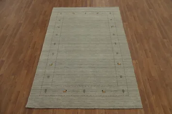 Tribal Gabbeh Indian Area Rug 5x8