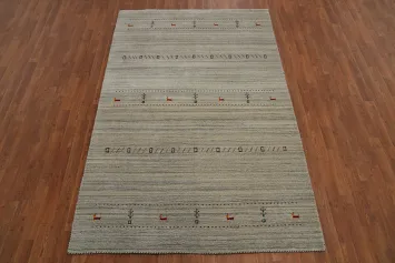 Animals Tribal Gabbeh Oriental Area Rug 5x8