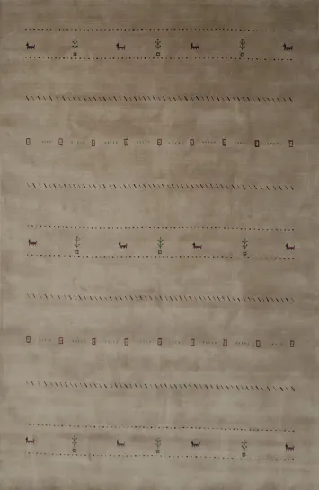 Minimalist Gabbeh Area Rug 7x10 Featuring Delicate Motif Details