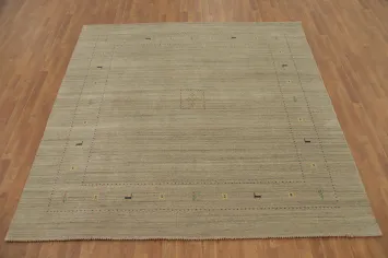 Camel Wool Indian Gabbeh Square Area Rug 8x8