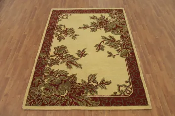 Floral Indian Area Rug 6x8