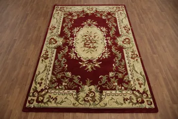 Victorian Style Red Floral Indian Area Rug 6x10